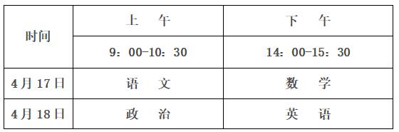 2021年安徽运动训练、武术与民族传统体育专业单招文化考试时间