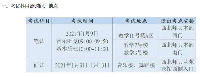 2021年甘肃普通高校招生音乐学类专业统一考试指南