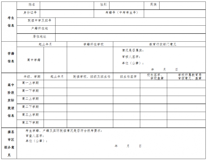 内蒙古做好2021-2022学年第一学期全区普通高中学业水平考试考籍注册通知