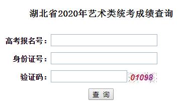 2020年湖北省艺术统考成绩查询