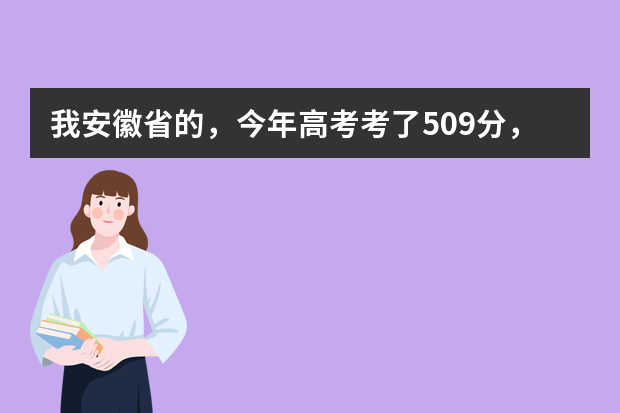 我安徽省的，今年高考考了509分，我是文科生，比二本线高8分，请问我能在安徽省内上哪些比较好的学校？